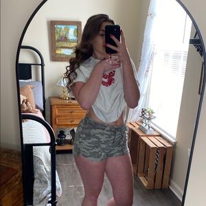 American Eagle Camo Print Lounge Shorts — Womens Xs